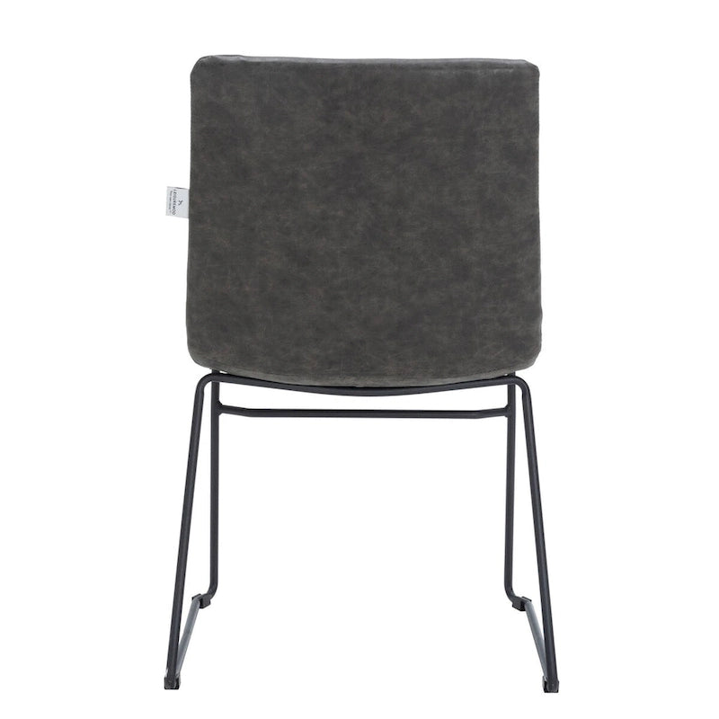 Chaise de bureau en cuir polyester avec piètement en acier inoxydable série Zylar