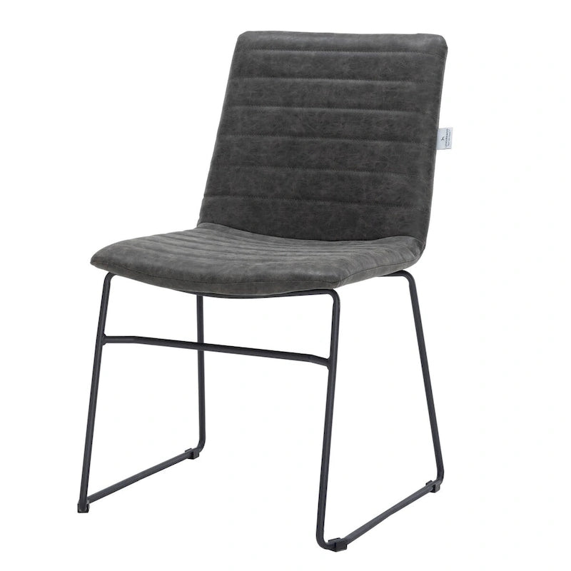Chaise de bureau en cuir polyester avec piètement en acier inoxydable série Zylar