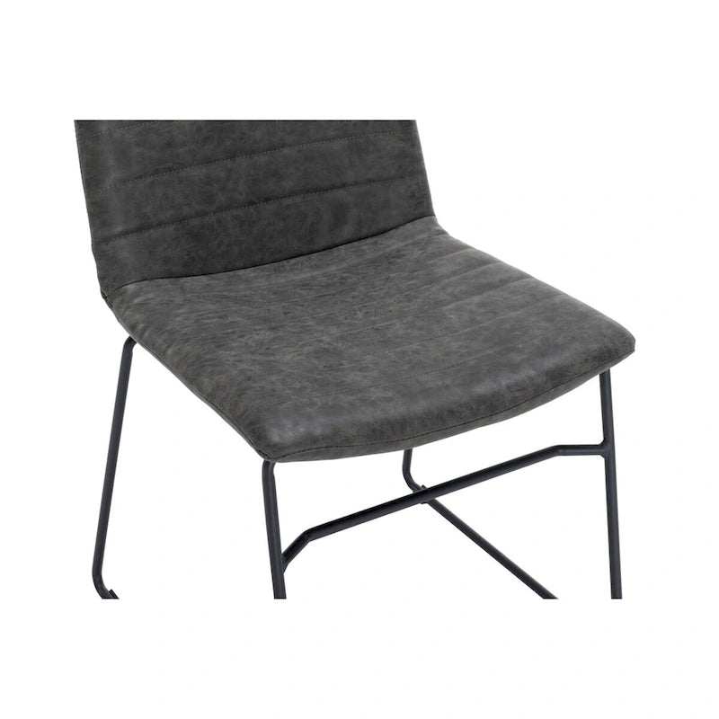 Chaise de bureau en cuir polyester avec piètement en acier inoxydable série Zylar
