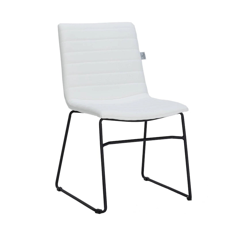 Chaise de bureau en cuir polyester avec piètement en acier inoxydable série Zylar
