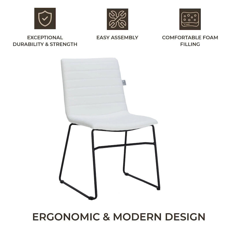 Chaise de bureau en cuir polyester avec piètement en acier inoxydable série Zylar
