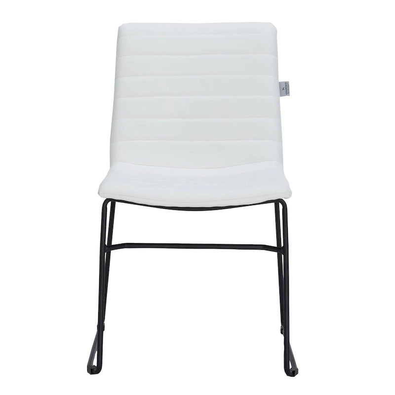 Chaise de bureau en cuir polyester avec piètement en acier inoxydable série Zylar