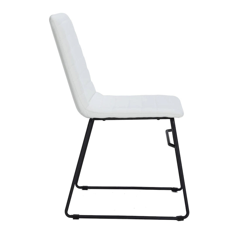 Chaise de bureau en cuir polyester avec piètement en acier inoxydable série Zylar