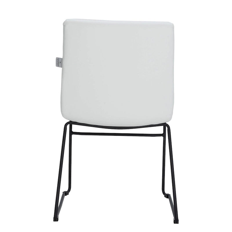 Chaise de bureau en cuir polyester avec piètement en acier inoxydable série Zylar