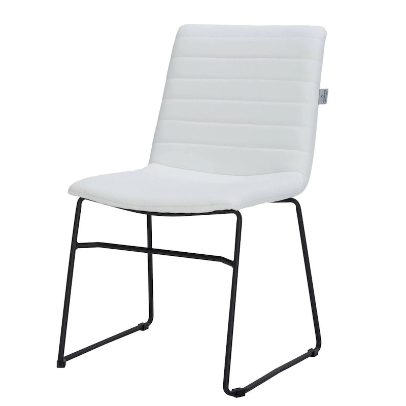Chaise de bureau en cuir polyester avec piètement en acier inoxydable série Zylar