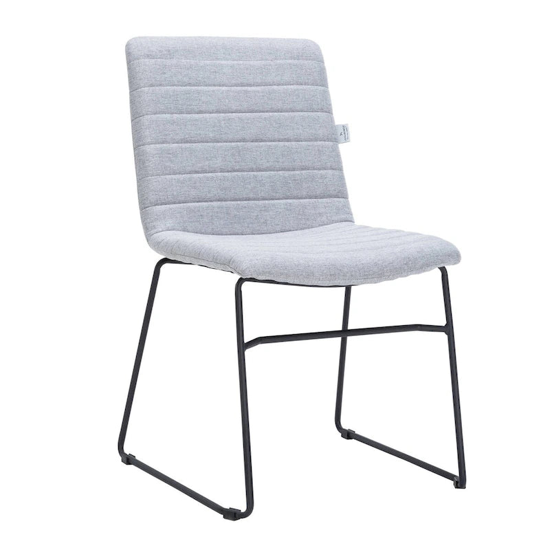 Chaise de bureau en cuir polyester avec piètement en acier inoxydable série Zylar