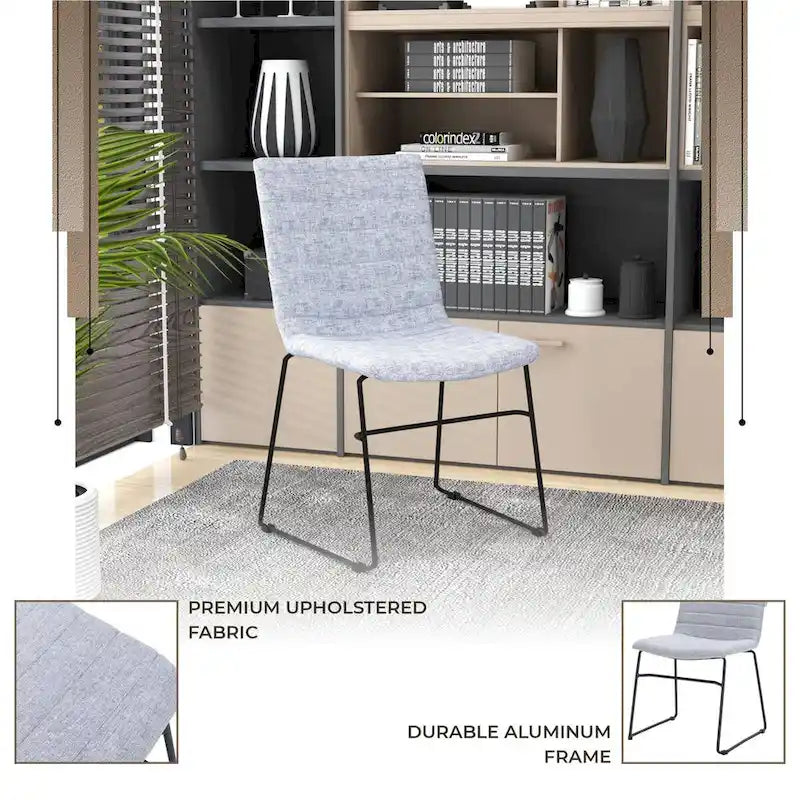 Chaise de bureau en cuir polyester avec piètement en acier inoxydable série Zylar