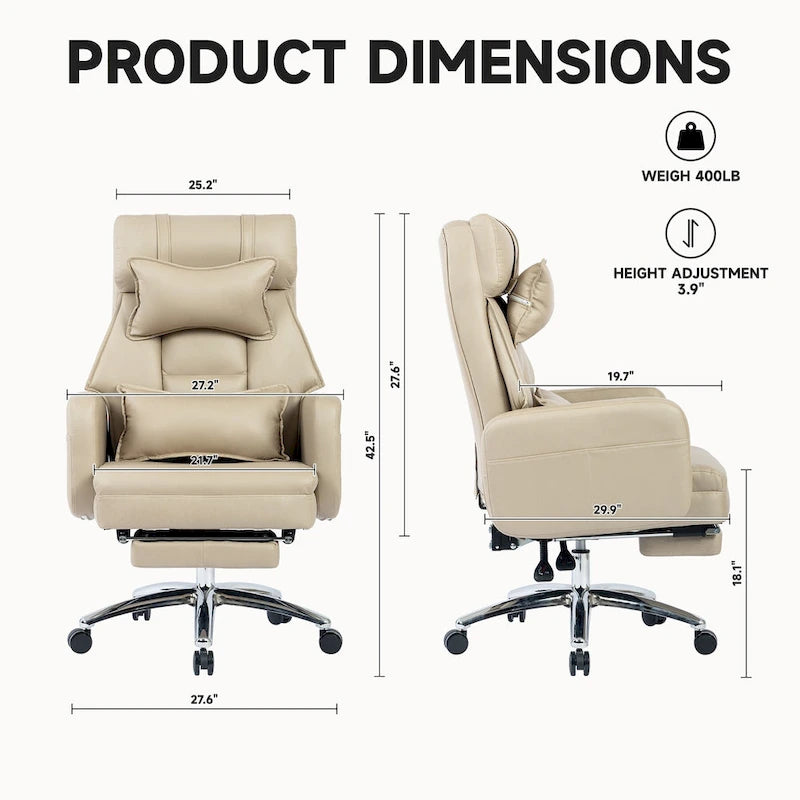 Fauteuil de bureau en cuir pivotant
