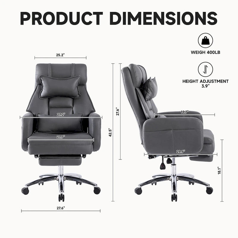Fauteuil de bureau en cuir pivotant