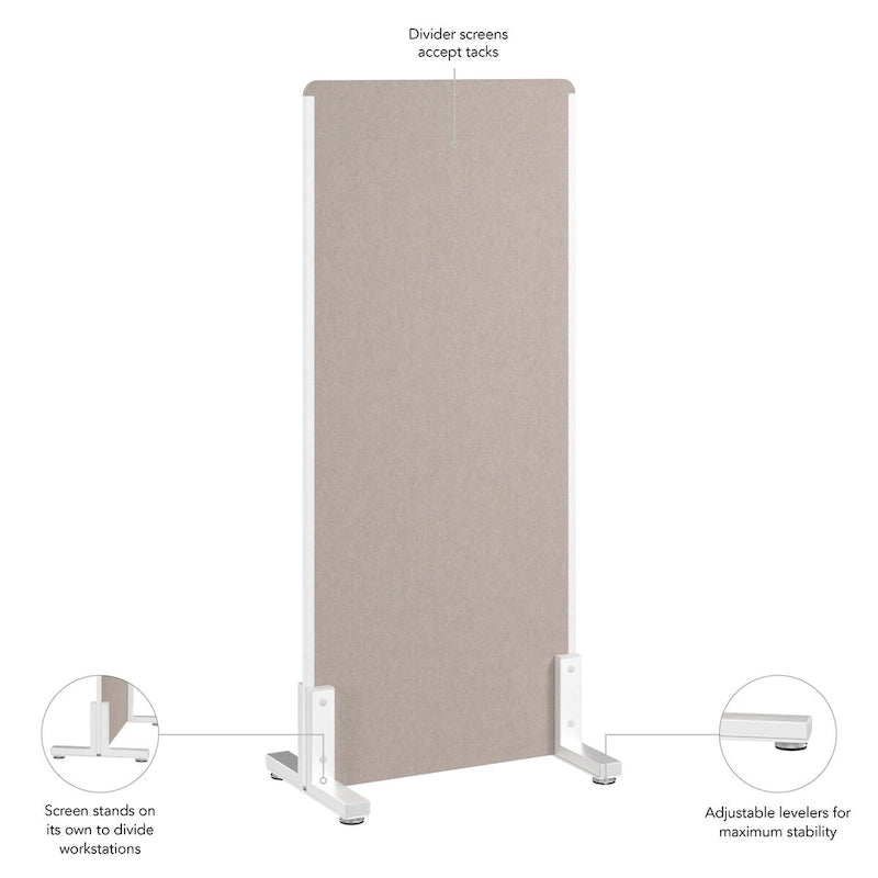 Bush Business Furniture Écran d'intimité autoportant 24 l. x 55 H.