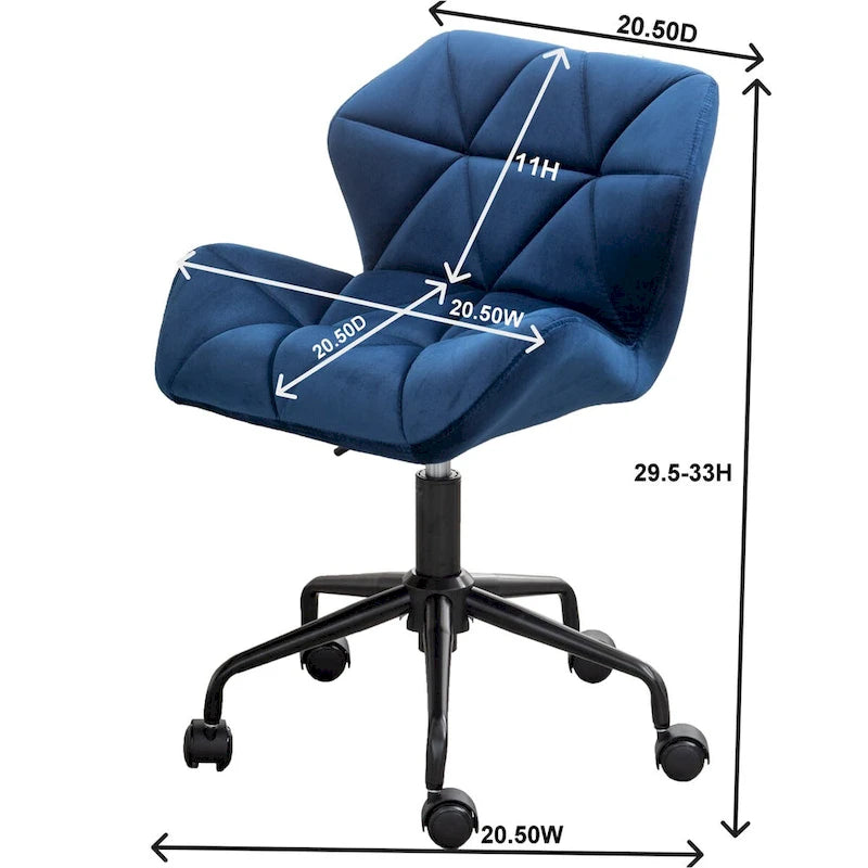 Chaise de bureau pivotante réglable capitonnée diamant pour bureau