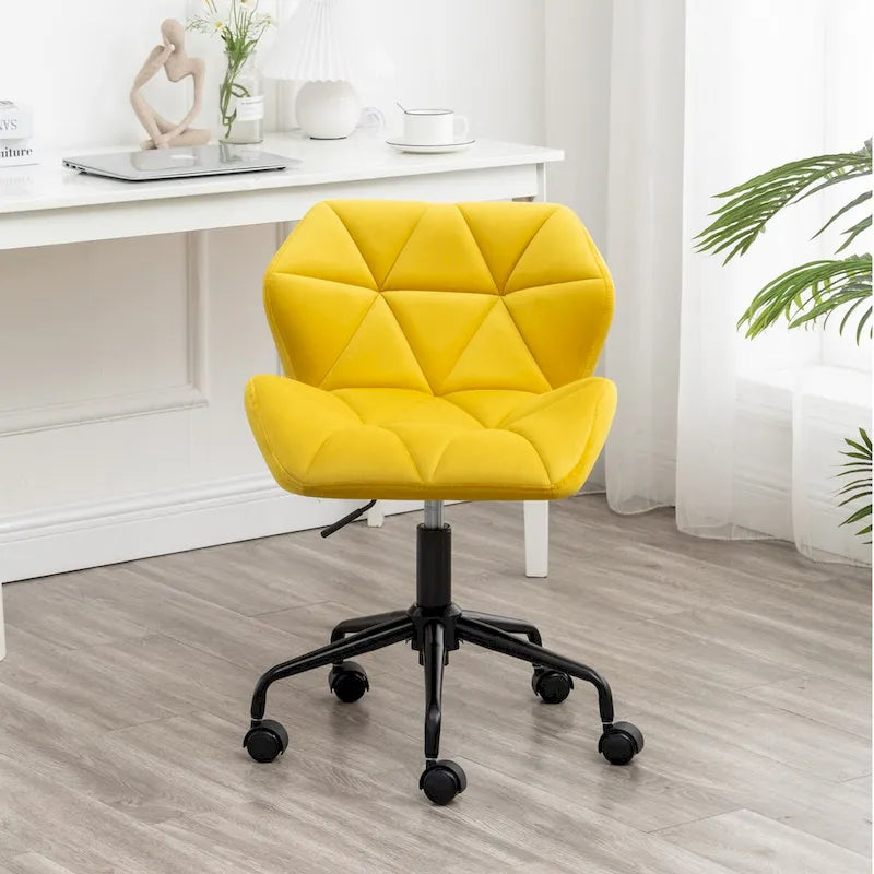 Chaise de bureau pivotante réglable capitonnée diamant pour bureau