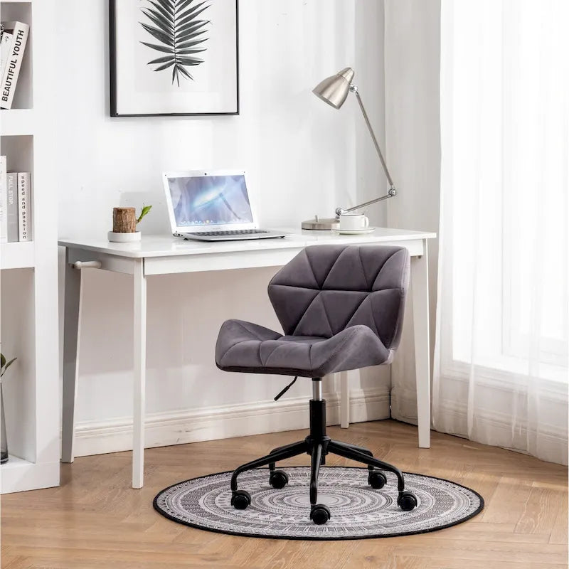 Chaise de bureau pivotante réglable capitonnée diamant pour bureau