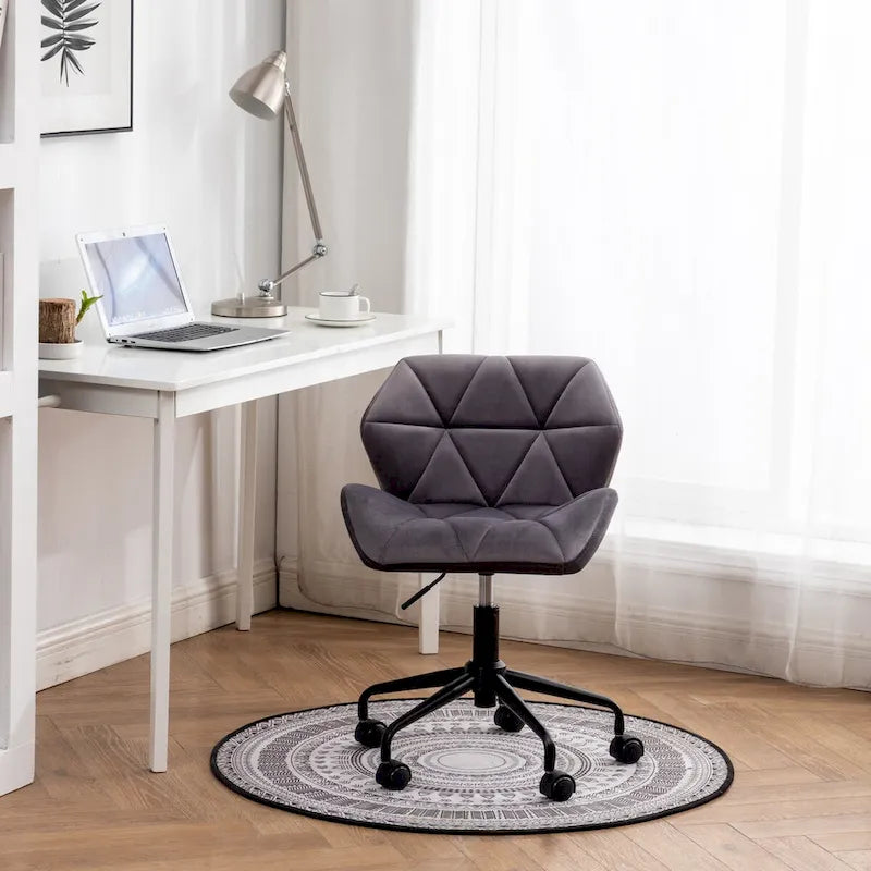 Chaise de bureau pivotante réglable capitonnée diamant pour bureau