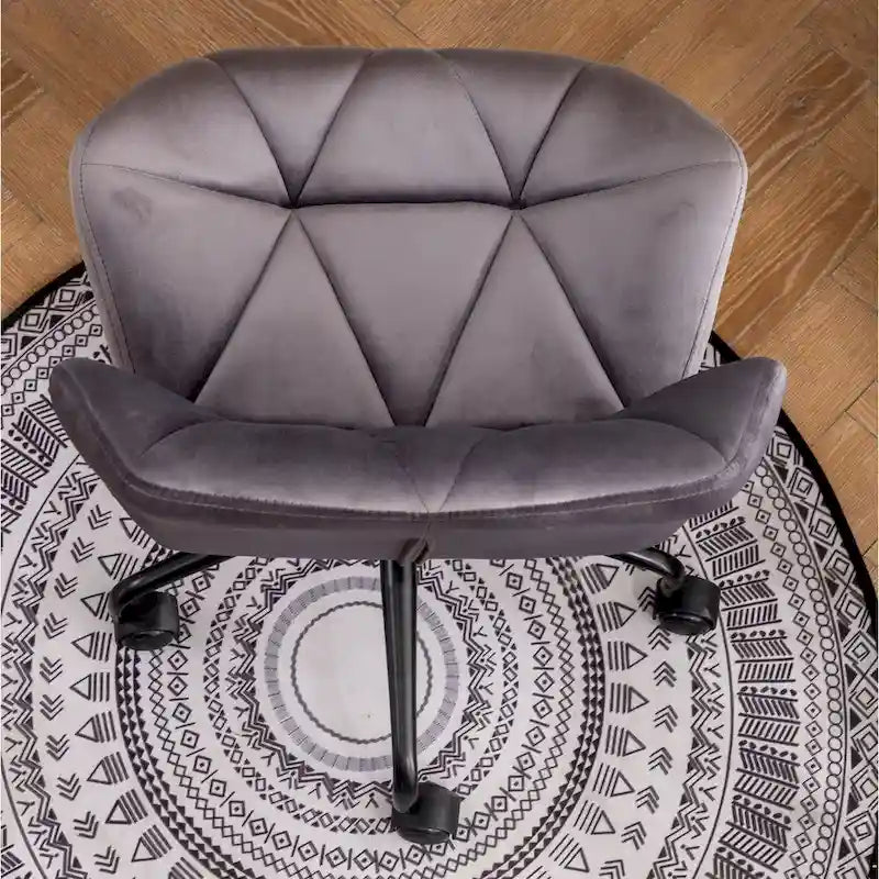 Chaise de bureau pivotante réglable capitonnée diamant pour bureau