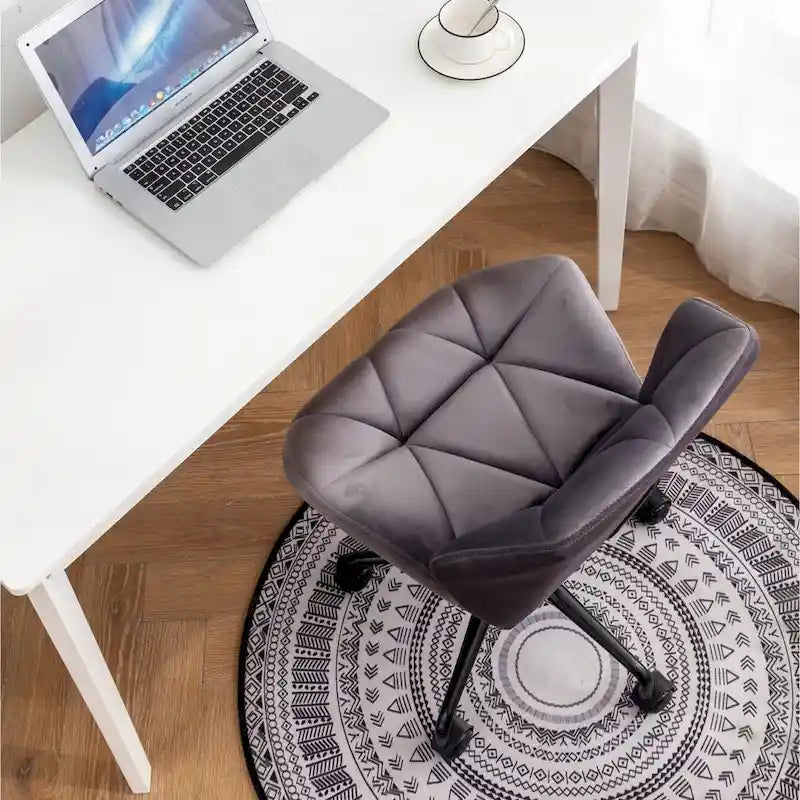 Chaise de bureau pivotante réglable capitonnée diamant pour bureau
