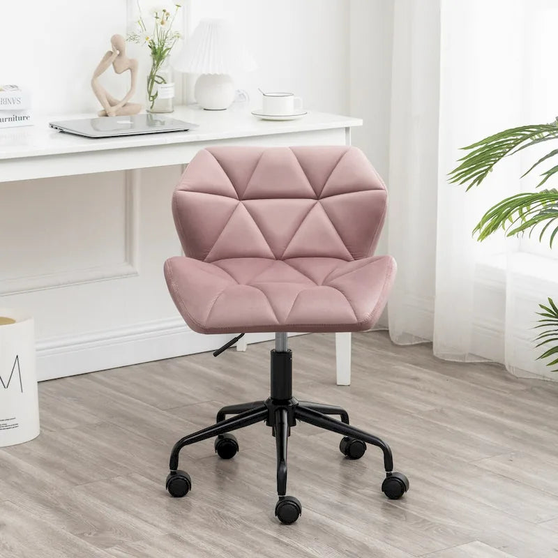 Chaise de bureau pivotante réglable capitonnée diamant pour bureau