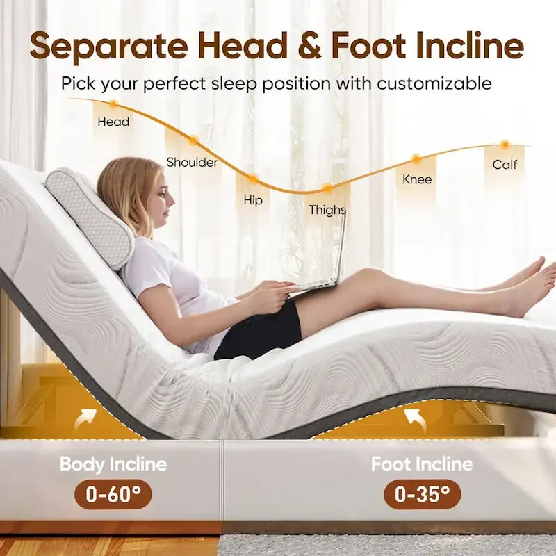 Sommier réglable Massage anti-stress Télécommande sans fil Moteur silencieux