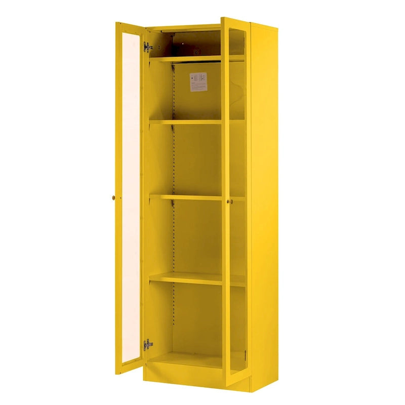 Meuble en métal Avidan jaune de 70 pouces avec portes françaises