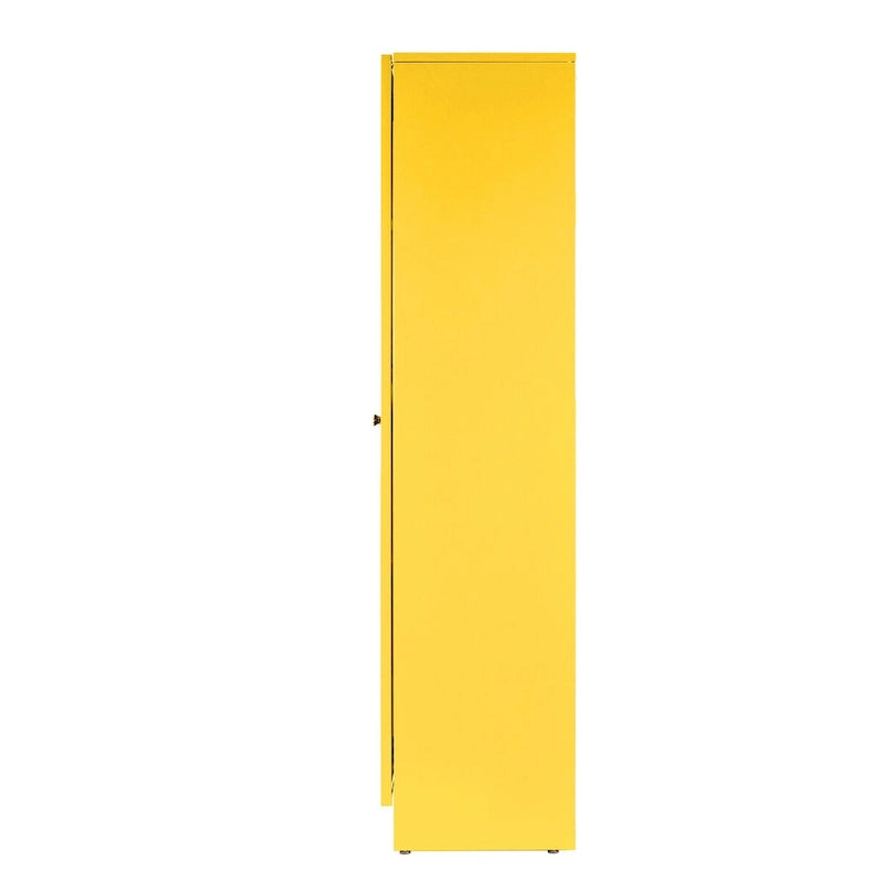 Meuble en métal Avidan jaune de 70 pouces avec portes françaises