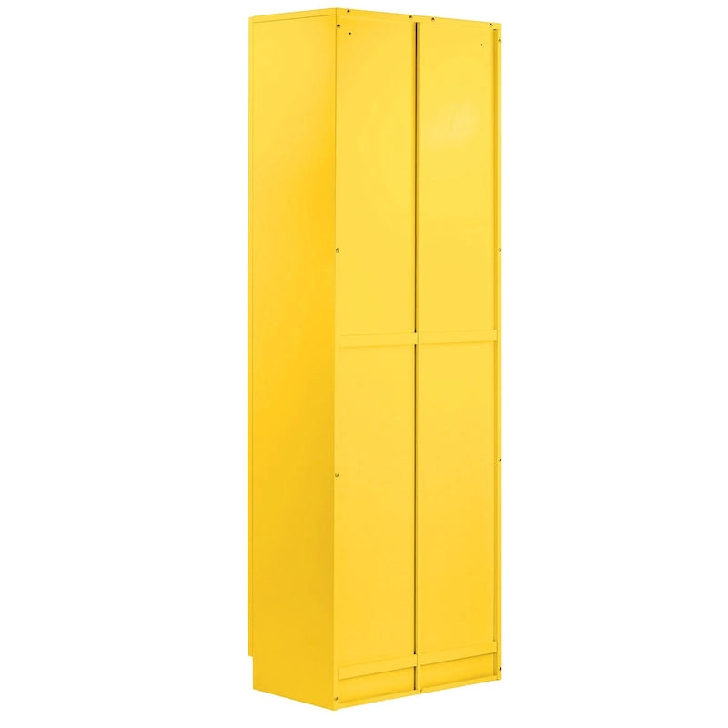 Meuble en métal Avidan jaune de 70 pouces avec portes françaises