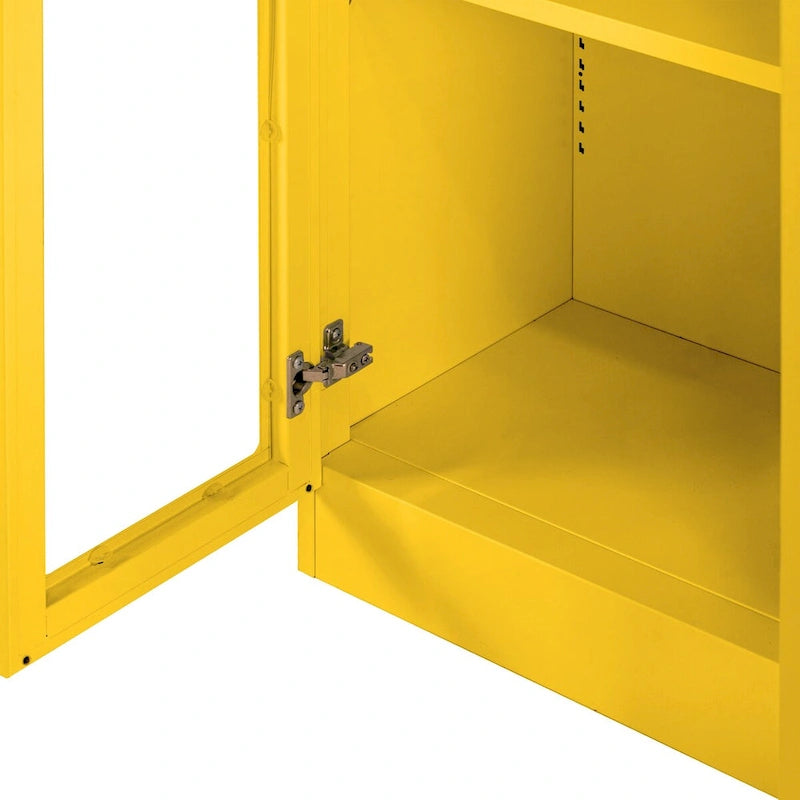 Meuble en métal Avidan jaune de 70 pouces avec portes françaises