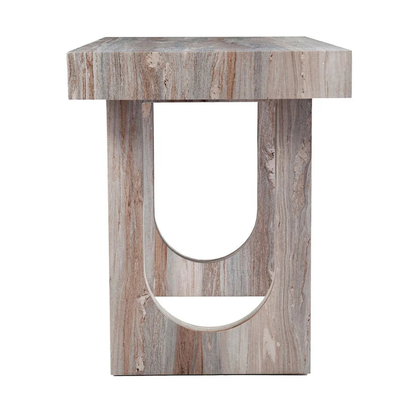 Bureau moderne contemporain imitation marbre, multifonctionnel comme petite table à manger ou poste de travail pour loisirs