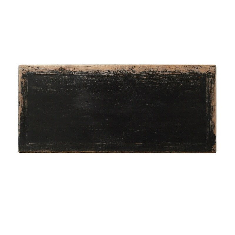 Meuble à deux tiroirs noir vieilli 39x18x35H