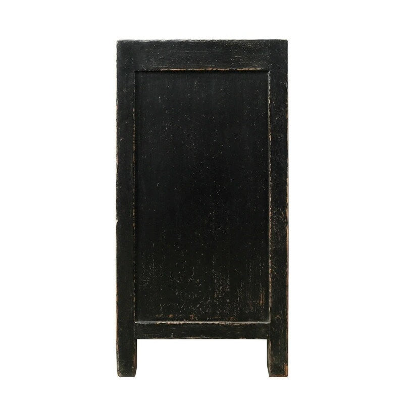 Meuble à deux tiroirs noir vieilli 39x18x35H