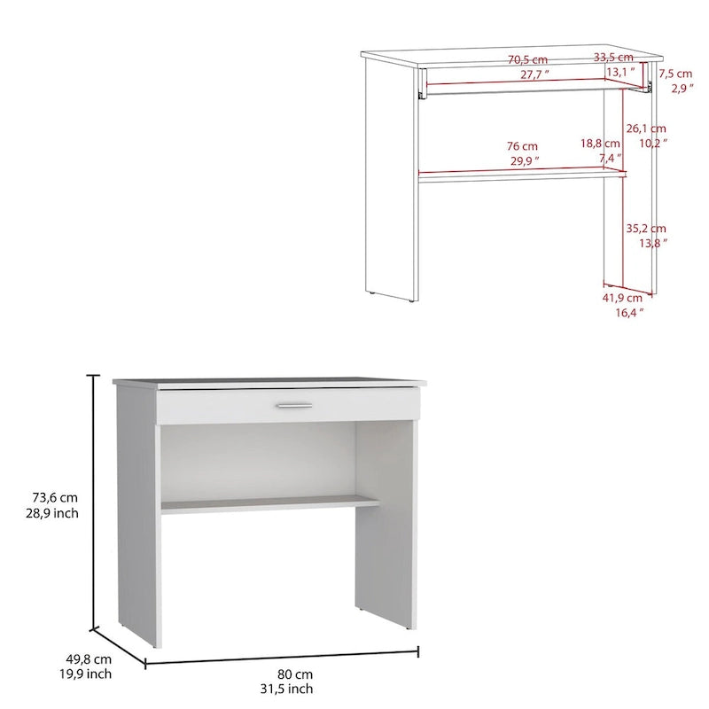 Bureau blanc 80 C