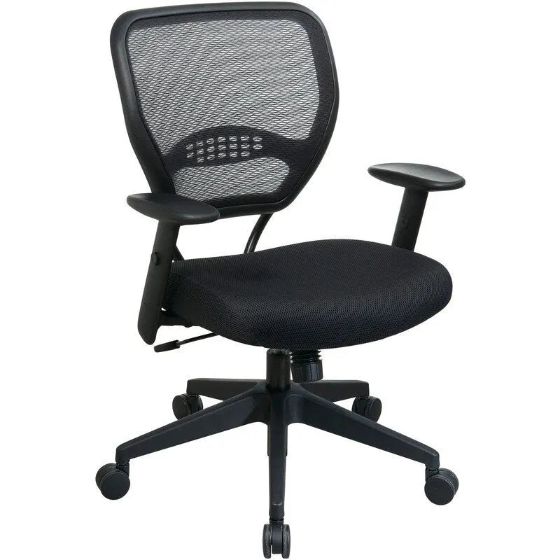 Chaise de bureau OSP Furniture, dossier bas, 27x26-1/2x42, noir