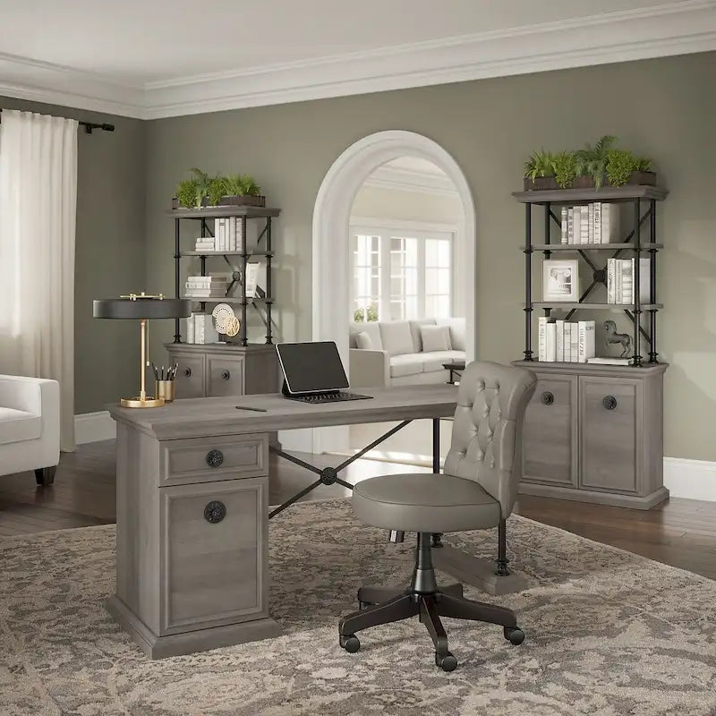 Bureau design Coliseum 60W avec deux bibliothèques par Bush Furniture