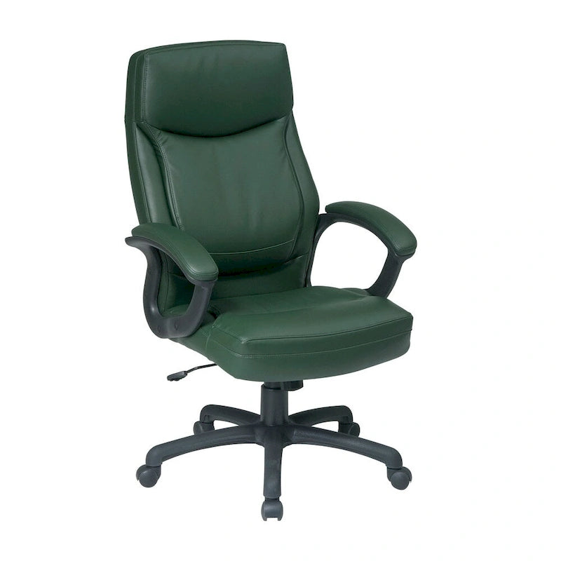 Chaise de direction ergonomique haute en éco-cuir noir Work Smart