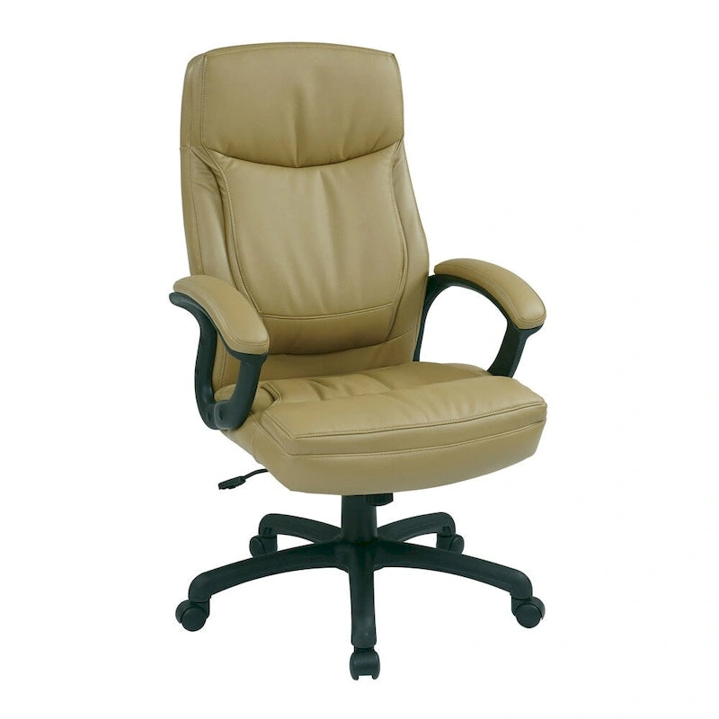 Chaise de direction ergonomique haute en éco-cuir noir Work Smart