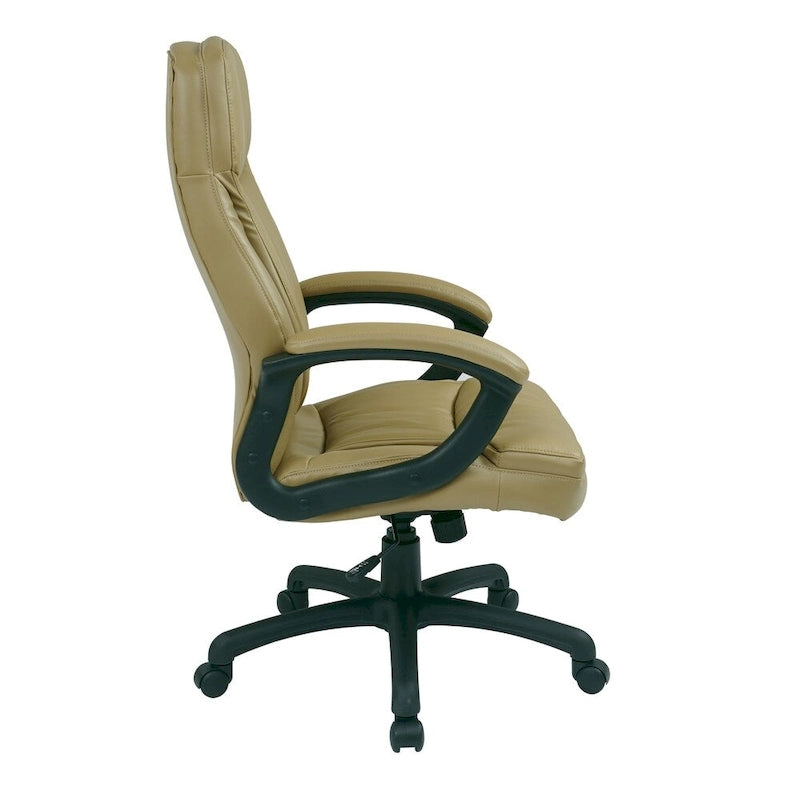 Chaise de direction ergonomique haute en éco-cuir noir Work Smart