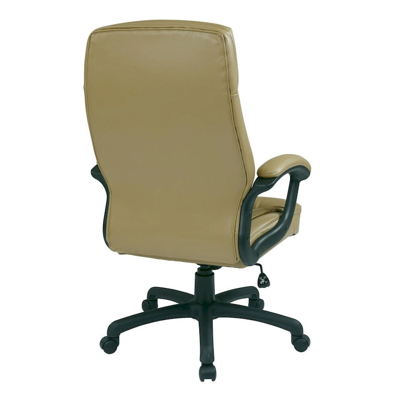 Chaise de direction ergonomique haute en éco-cuir noir Work Smart