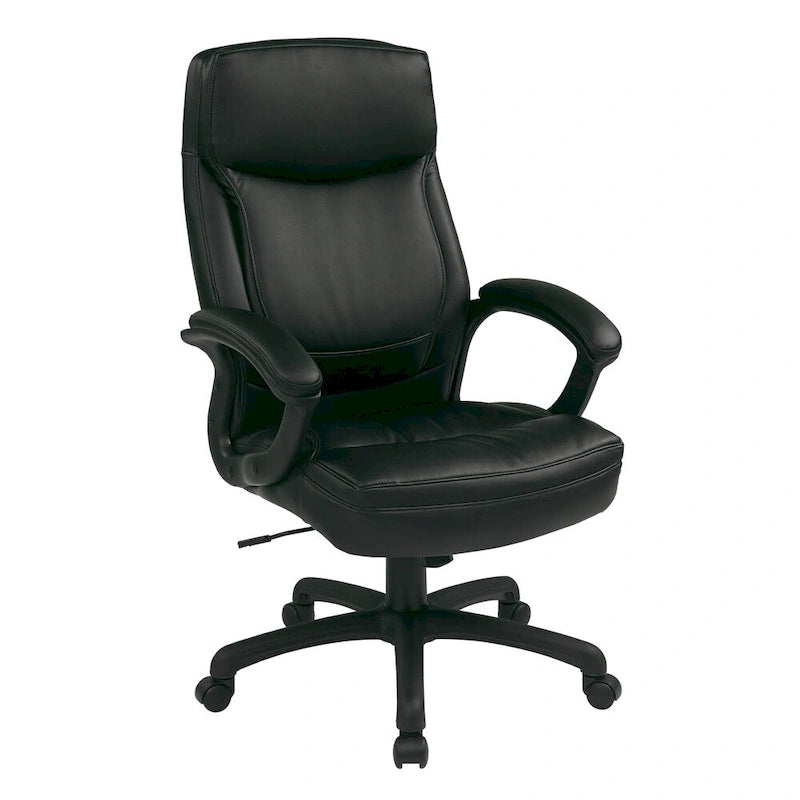 Chaise de direction ergonomique haute en éco-cuir noir Work Smart