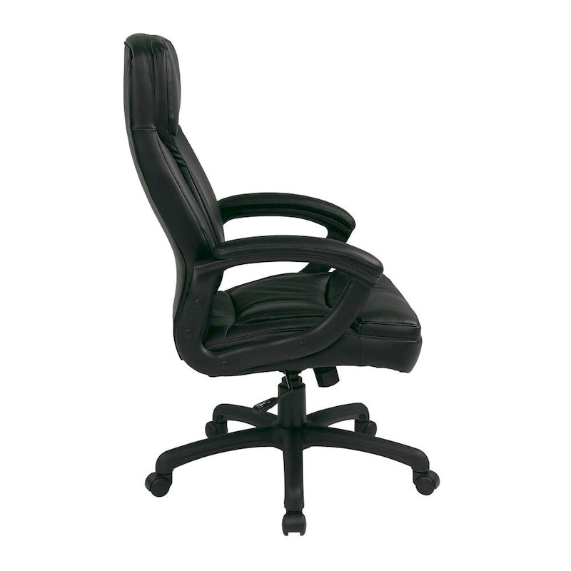 Chaise de direction ergonomique haute en éco-cuir noir Work Smart