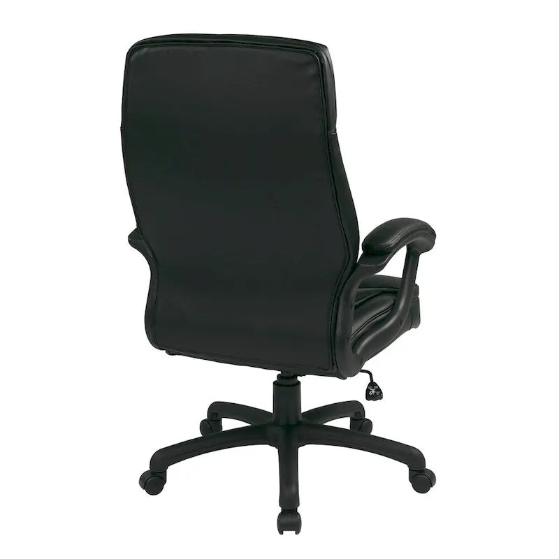 Chaise de direction ergonomique haute en éco-cuir noir Work Smart