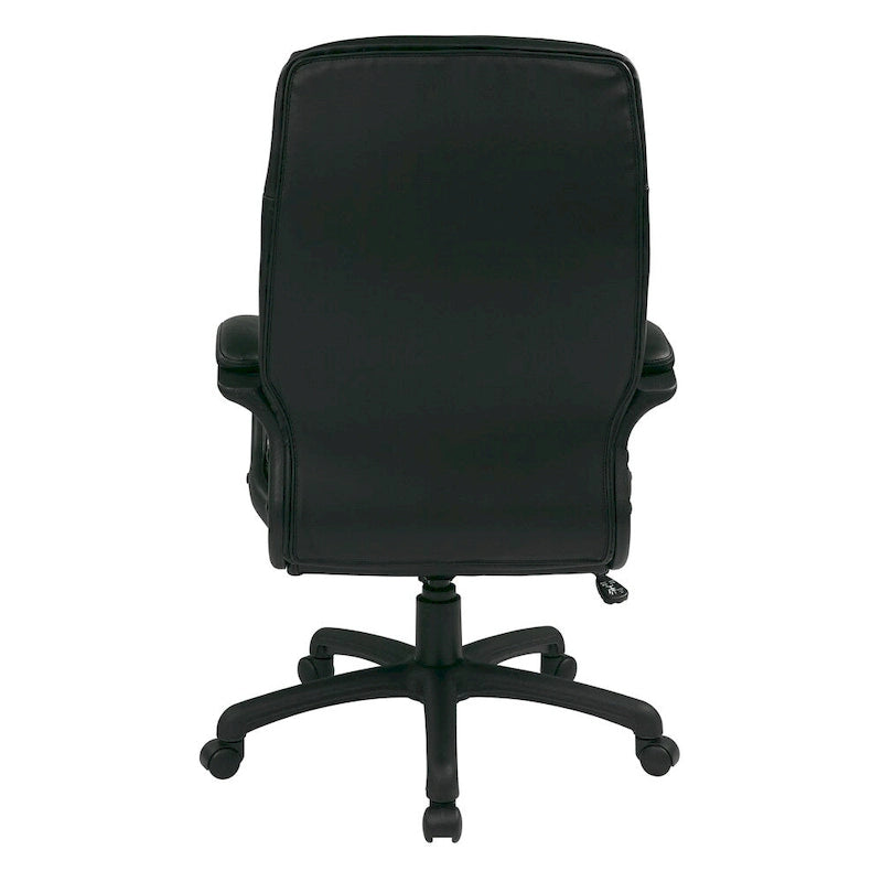 Chaise de direction ergonomique haute en éco-cuir noir Work Smart