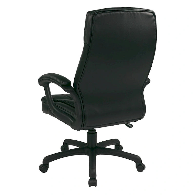 Chaise de direction ergonomique haute en éco-cuir noir Work Smart