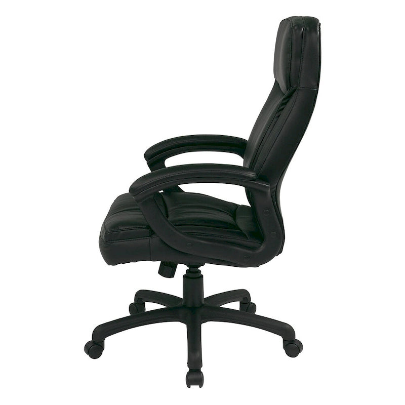 Chaise de direction ergonomique haute en éco-cuir noir Work Smart