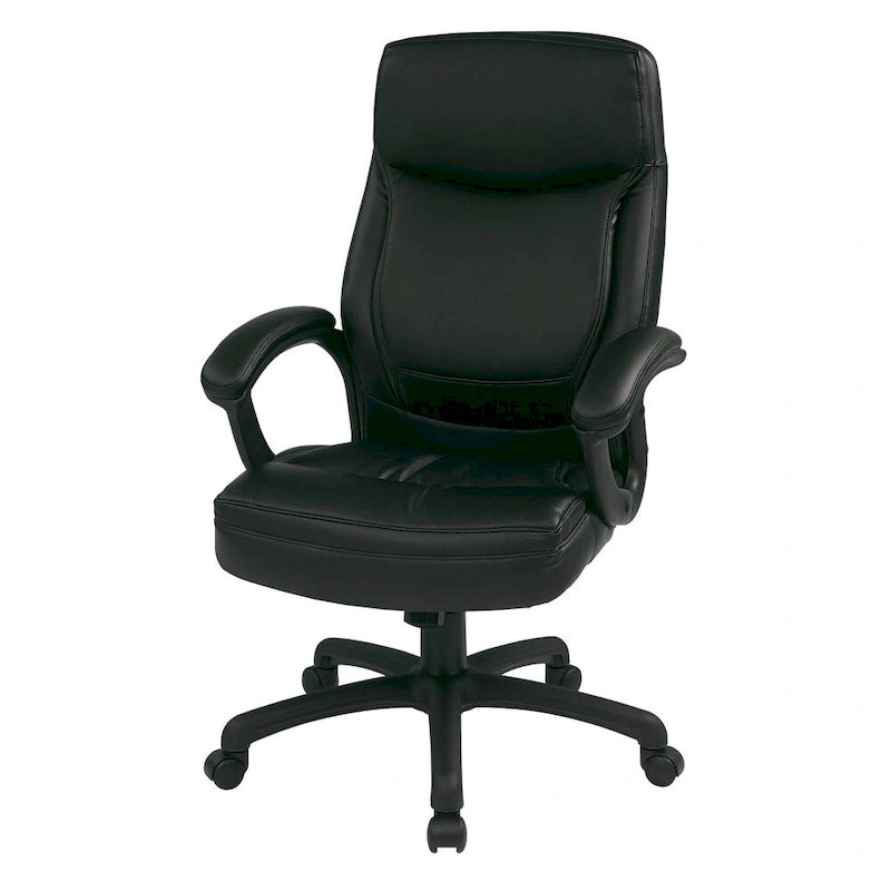Chaise de direction ergonomique haute en éco-cuir noir Work Smart