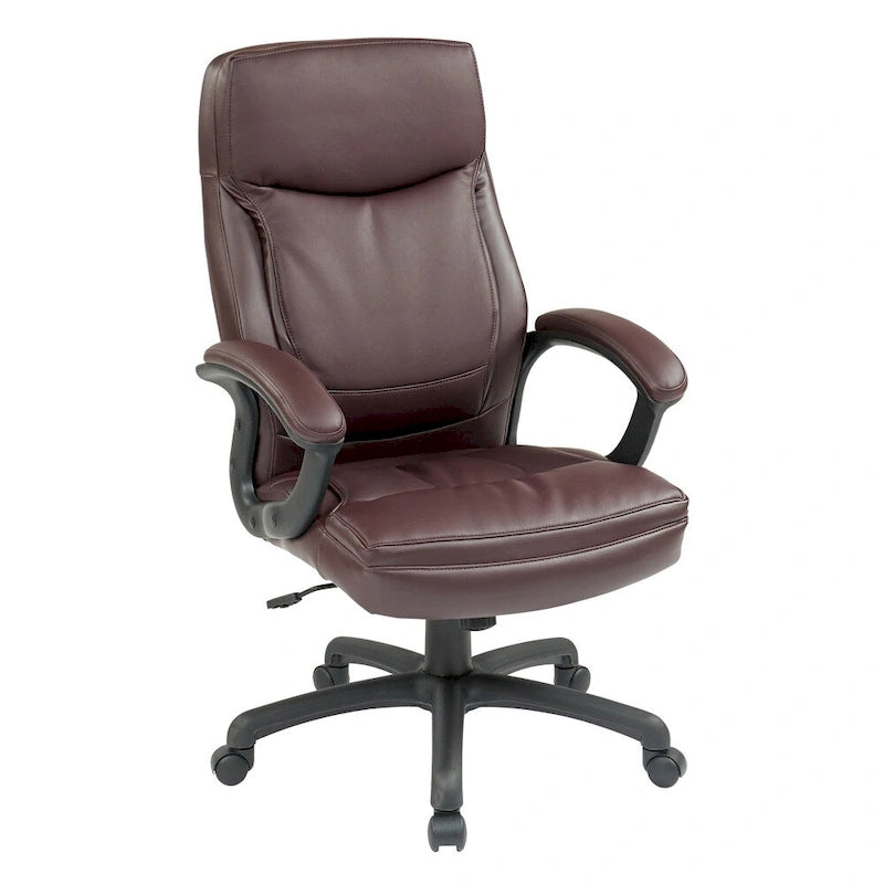 Chaise de direction ergonomique haute en éco-cuir noir Work Smart