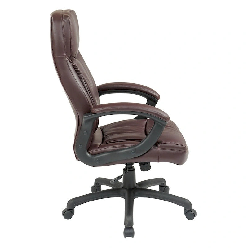 Chaise de direction ergonomique haute en éco-cuir noir Work Smart