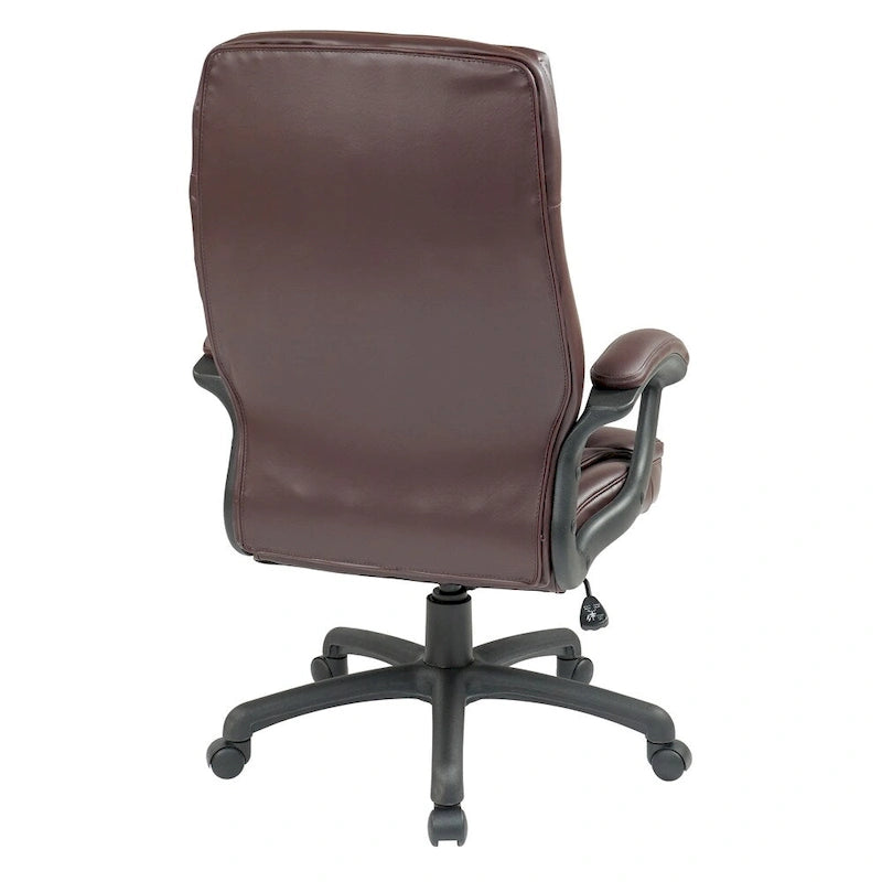 Chaise de direction ergonomique haute en éco-cuir noir Work Smart