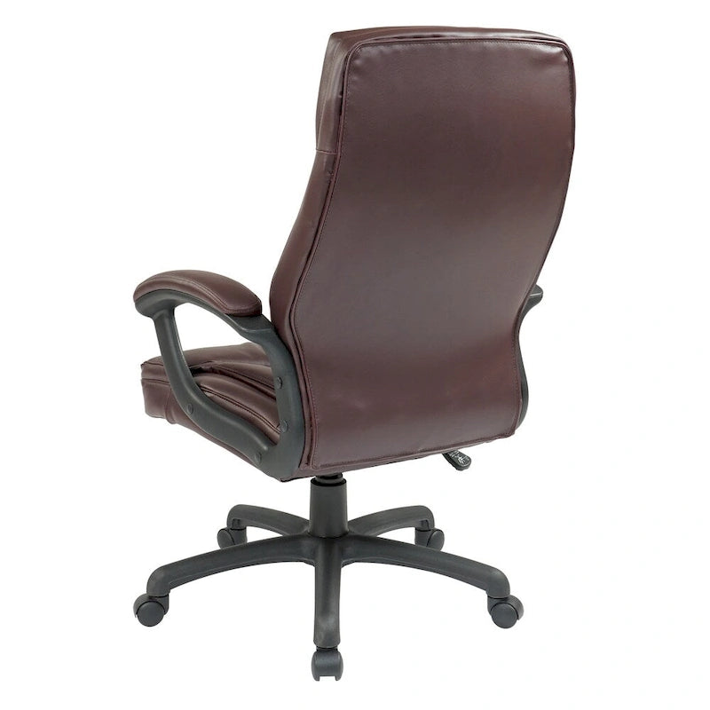 Chaise de direction ergonomique haute en éco-cuir noir Work Smart