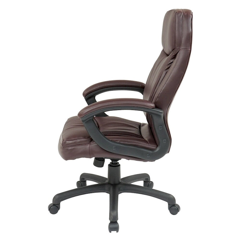 Chaise de direction ergonomique haute en éco-cuir noir Work Smart