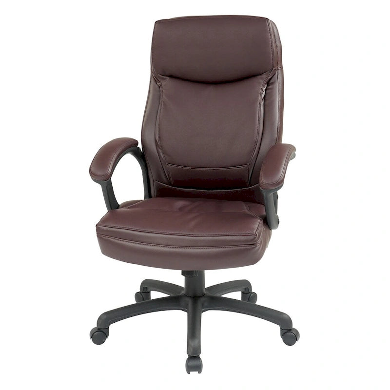 Chaise de direction ergonomique haute en éco-cuir noir Work Smart