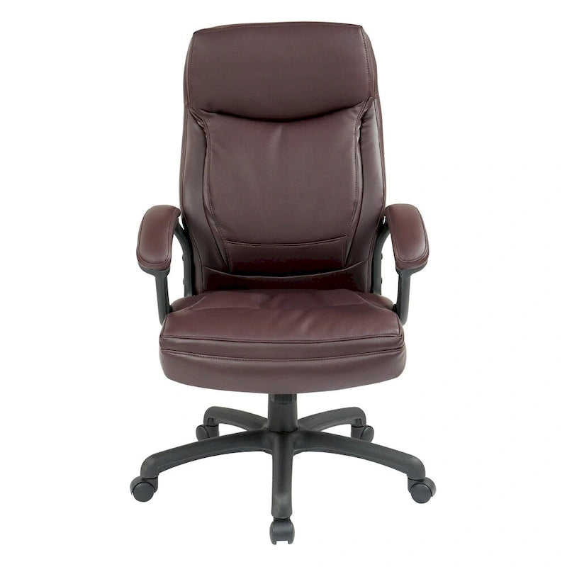 Chaise de direction ergonomique haute en éco-cuir noir Work Smart